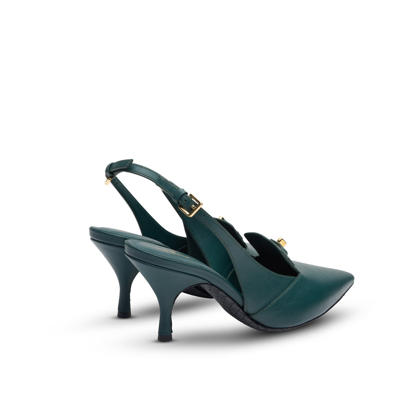 Mules Mai with Lock in Green