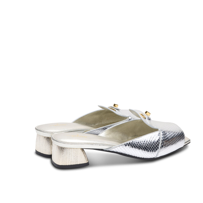 Kyra Sandals with Lock in Silver