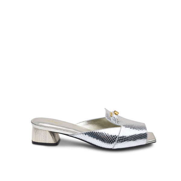 Kyra Sandals with Lock in Silver