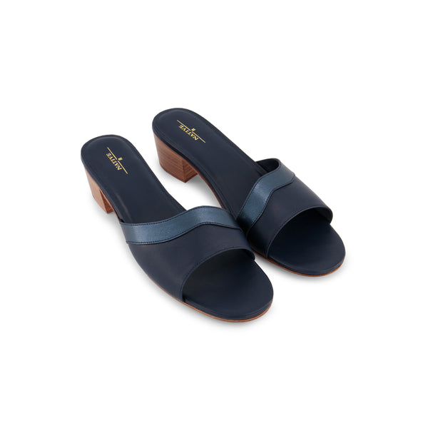Wavy Sandals in Blue w/ Metallic Blue