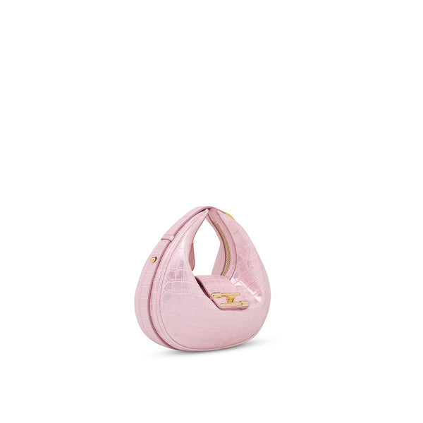 Ms Luna in Croc Print Metallic Pink
