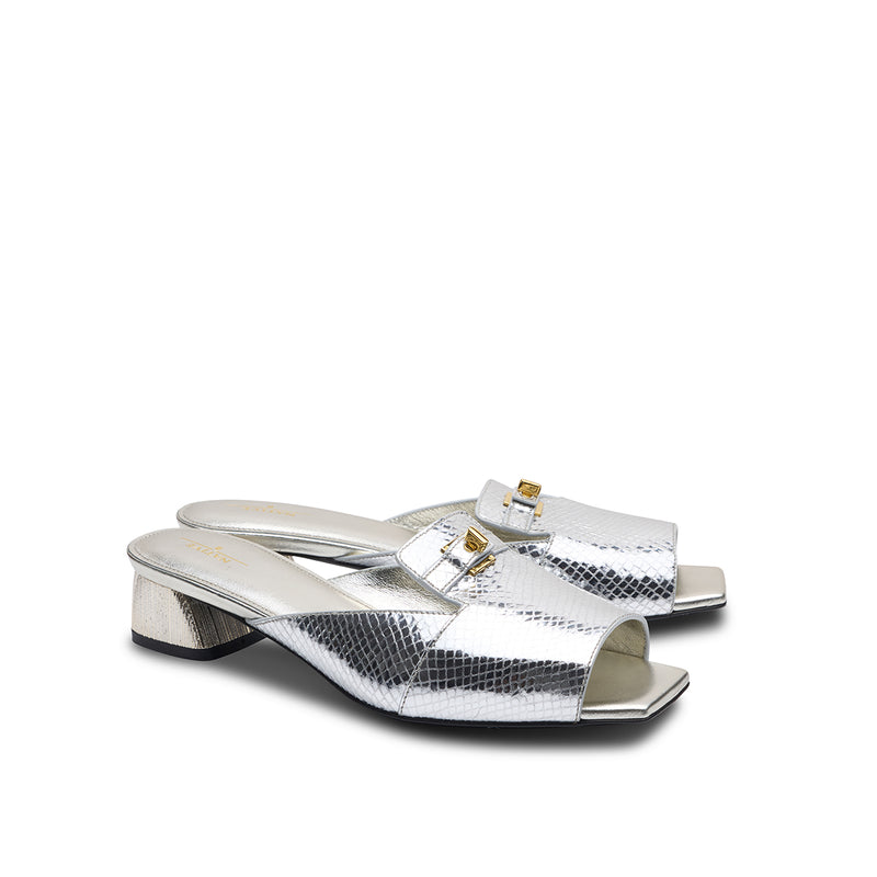 Kyra Sandals with Lock in Silver