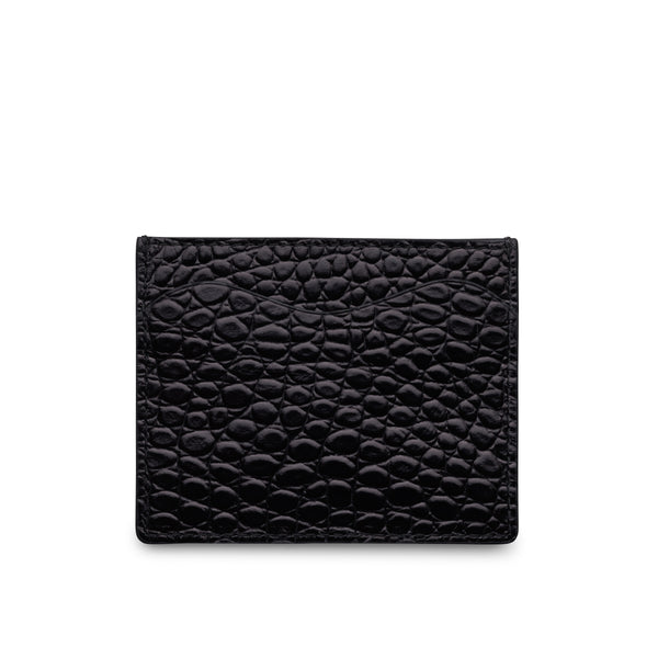 Credit Card Holder in Baby Black (Crocodile Effect)