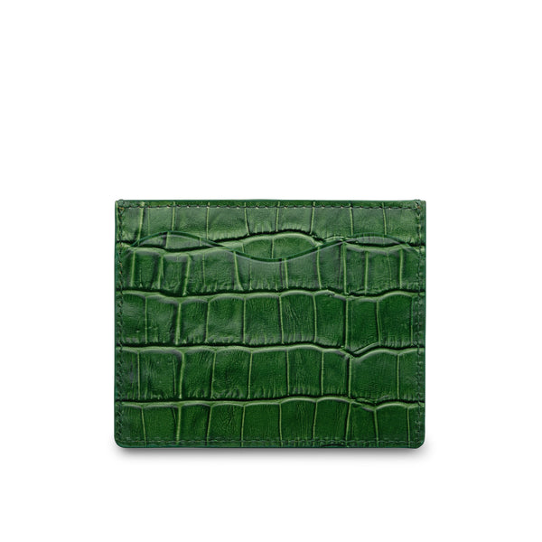 Credit Card Holder in Green (Crocodile Effect)
