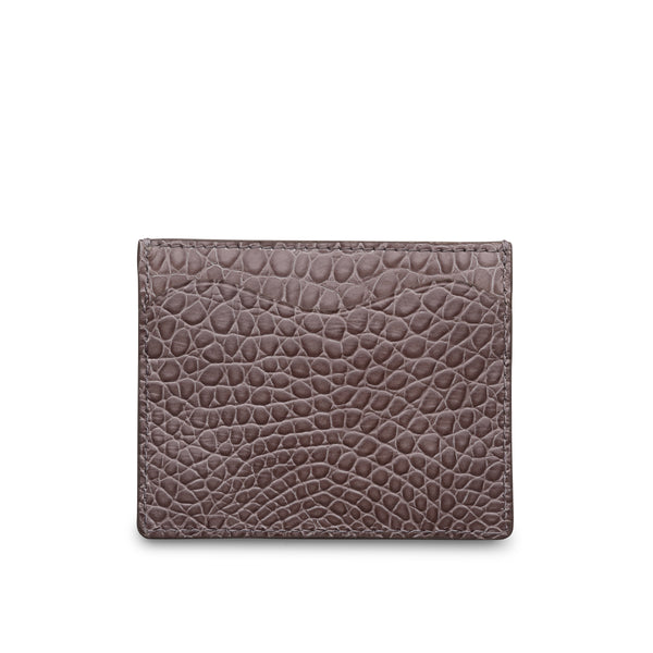 Credit Card Holder in Baby Grey (Crocodile Effect)