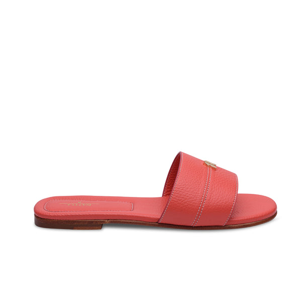 Sandals w/ Stitching in Coral