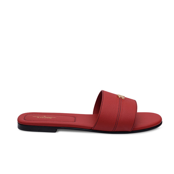 Sandals w/ Stitching in Red