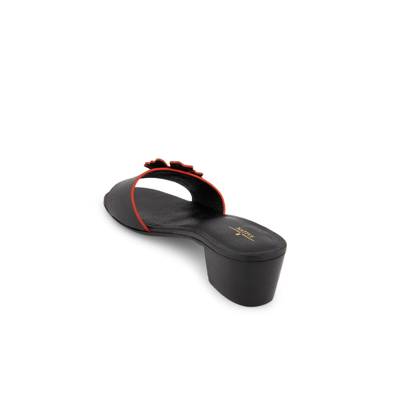 Leaf Sandals in Black & Red Edge